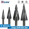 XCAN Punta da trapano a gradino Punta da trapano per metallo 4-12/20/32mm 6-30mm HSS Set di punte da trapano a cono passo in cobalto Strumento di perforazione per taglierina per legno/metallo