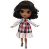DBS ICY blythe doll 1/6 BJD 30cm doll con pelle scura e corti capelli ricci neri viso opaco corpo nudo BL950