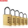 NAIERDI Lucchetto anti-perforazione in ottone massiccio ad alta sicurezza Combinazione digitale Blocco password Codice bagaglio da viaggio Lucchetto Serrature per valigie