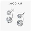 MODIAN Orecchini MODIAN 2021 argento Sterling 925 chiaro Cubic Zirconia Ear Jacket per le donne dichiarazione di nozze gioielli di moda in cristallo