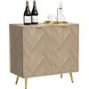 Yvsevnr Credenza Soggiorno Moderna Buffet Mobile, Legno Madia Cucina, Ripiani Regolabili, Spina di Pesce, Vintage Credenza per Soggiorno, Sala da Pranzo, Corridoio