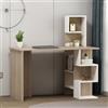 HOMIDEA DERONI Scrivania - Scrivania per computer - Scrivania ufficio - Porta PC - Tavolo per Computer con Scaffale Ripiano (Avola/Bianco)