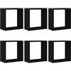 Generico Mensole Parete a Cubo 6 pz Rovere Nero 30x15x30 cm Truciolato,Mobili,Scaffalature,Scaffali e mensole per pareti,Nero,12.2 kg,862057