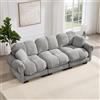 NuvlaGu Divano Cloud a 3 posti in ciniglia, moderno divano imbottito con design trapuntato, cuscino spesso, schienale ergonomico, divano morbido con 2 cuscini decorativi, comodo divano per soggiorno