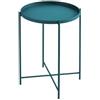 HM hemax HOME DESIGN HEMAX Tavolino da Salotto Rotondo in Metallo Moderno - Blu Avio 38XH50