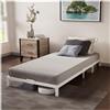 Dreamzie Strutura Letto 90x200 con Rete Singola Metallica Bianca - Altezza 25 cm - Letto Singolo 90x200 con Piedi