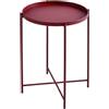 HM hemax HOME DESIGN HEMAX Tavolino da Salotto Rotondo in Metallo Moderno - Rosso 38XH50