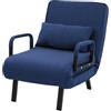 ML DESIGN modern living ML-Design Poltrona Divano Letto Singolo con Funzione 3 in 1, Poltrona Pieghevole e Schienale Regolabile, Sedia Richiudibile per Ospiti, Ufficio, Struttura in Acciaio e Ciniglia, Salvaspazio, Blu