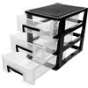 FESTFENDS Cassettiera in Plastica Nera a Tre Strati Design a Cassetti Multipli, Leggera e Comoda per Organizzare e Conservare Oggetti su Scrivania o Studio