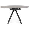 Decor Space Tavolo Rauni allungabile in acciaio per sala da pranzo, da Ø 87/135 cm (Nero - grigio scuro)