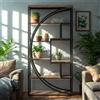 Estiliza Libreria con struttura in metallo, scaffale alto in legno a 8 ripiani, 179,8 x 30 x 80 cm (larghezza x profondità x altezza), organizer resistente, libreria moderna per casa e ufficio