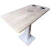 HYQOUKLR tavolo pieghevole a parete, scrivania a parete, Tavolo marino rimovibile con 2 portabicchieri regolabile 33-76 cm/13-30 pollici in lega di alluminio con piedistallo in legno(White)