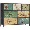 LKPOMI Cassettiera con 7 cassetti, cassettiera per camera da letto, armadio con cassetti in tessuto con telaio in metallo per soggiorno, camera da letto, corridoio (7 cassetti, 100 x 30 x 78 cm)
