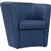 Liberoshopping Poltrona imbottita Valentina a pozzetto in Ecopelle per ufficio sala d'attesa Alta qualità made in Italy (Blu)