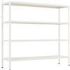Brigros - Libreria Scaffale Metallico Fly 4 Ripiani 100x28x90 cm In Acciaio Laminato A Freddo, Verniciatura Epossidica Bianco Latte, Scaffale Multiuso Per Casa, Ufficio E Ripostiglio