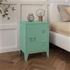 [en.casa] Comodino in Acciaio con Scomparto Chiuso con Anta Tavolino Laterale da Divano Mobiletto Notturno da Letto Tavolino Basso da Ingresso 57 x 40 x 30 cm Verde Pastello, opaco