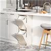 [en.casa] Pattumiera Salvaspazio per Raccolta Differenziata Mobile a Colonna con 2 Scomparti Ribaltabili Cestini a 14 L Rimovibili 93 x 33 x 25 cm Bianco Pepe