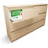 CDF Cassettiera 6 Cassetti Mobile Rovere Artisan 30x75x120 cm | Struttura in Laminato, Frontali Senza Maniglie, per Zona Notte e Zona Giorno, Stile Moderno, Organizzazione Domestica