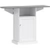 HOMCOM Mobile Asse da Stiro Pieghevole a Rotelle con Ripiano Aperto e Armadietto, 121x37x89 cm, Bianco e Grigio | Aosom Italy
