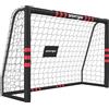 SPORTNOW Porta da calcio con rete, imbottitura e ancoraggi, 1,8x1,2 m, rosso | Aosom Italy