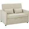 HOMCOM Divano letto 2 posti 3 in 1 in velluto con 2 cuscini, 137 cm, verde | Aosom Italy