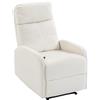 HOMCOM Poltrona relax reclinabile in teddy con seduta a molle e braccioli, crema | Aosom Italy