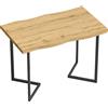 HOMCOM Tavolo da pranzo per 2 con piano spesso e gambe in metallo, 110x67x75,5 cm, rovere | Aosom Italy