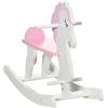 HOMCOM Cavallo a dondolo in legno per bambini 1-3 anni, 68x27x51,5 cm, rosa e bianco | Aosom Italy