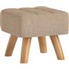 HOMCOM Pouf poggiapiedi in tessuto effetto lino, 27x27x26 cm, marrone | Aosom Italy
