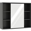 HOMCOM Armadietto con specchio, 3 ripiani laterali e ripiano interno, 60x14,5x49,4 cm | Aosom Italy