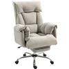 HOMCOM Sedia da ufficio reclinabile con poggiapiedi, 75x77x110-118 cm, grigio | Aosom Italy