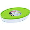 Pyrex FTE Oval PX con coperchio verde 35 x 24 cm, 3 l, fontana per forno, vetro borosilicato, multicolore