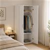 Dmora Guardaroba 2 Ante Sylvie, Mobile Camera da Letto, Cabina Armadio portabiti, Armadio Appendiabiti, 78x50 h175 cm, Bianco
