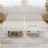 MUTICOR Letto Matrimoniale 180 x 200 cm in Metallo con Contenitore - Struttura Letto Robusta, Rete a Doghe, Senza Rumori, Facile Montaggio, Bianco
