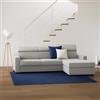 Dmora Divano Fisso con penisola Marica, Sofà ad Angolo con Chaise Longue Destra in Tessuto, Braccioli Standard, 100% Made in Italy, Cm 280x95h85, Grigio