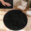 Paco Home Tappeto Moderno e Morbido per Soggiorno a Pelo Corto Lavabile Fluffy Uni Effetto Pelliccia Senza Tempo Elegante Antiscivolo Facile da Pulire, Dimensione:80 cm tondo, Colore:Nero