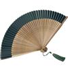 GFM® Ventaglio pieghevole portatile in seta di bambù per estate, matrimonio, verde (GG-FLSLK-F38A-01-GHR)