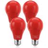Lamptobe 670nm Lampadine a LED Rosse E27 - Lampadina Rossa per Dormire 9W Luce Rossa Notturna per Favorire la Melatonin, 0% Luce Blu, per Cameretta dei Bambini, Lampade, Non Dimmerabili (4-Pack)