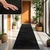 TT Home Tappeto Salotto Pelo Corto Monocolore Design Moderno Lavabile, Colore: Nero, Dimensione:80x300 cm