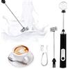 RISVOWO Montalatte Elettrico Cappuccino, Frullino Elettrico USB Ricaricabile Schiumatore Latte, Elettrico Schiuma Latte 3 Velocità Regolabile per Cappuccino, Matcha, Caffè Schiumoso, Latte (Frother-Nero)