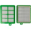 vhbw 2x filtro compatibile con AEG Electrolux AEO 5408, AEO 5409, AEO 5410, AEO 5411, AEO 5412, AEO 5413 aspirapolvere - filtro HEPA bianco/verde
