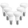 Akynite Lampadina LED E14 R50 5W Luce Naturale 4000K, 500 Lumen Luce 120°, Equivalente a E14 40W Incandescenza, AC 230V Faretti R50 LED Attacco Piccola per Cucina Bagno, non-dimmerabile, set di 6