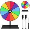 winbest Ruota della fortuna per ruotare, 20 cm, riutilizzabile, 12 spinning Prize Wheel, ruota della fortuna cancellabile, per fai da te, con pennarello e supporto rimovibile per feste fiere, Carnevale