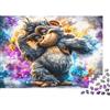 N5D9Z6E2 Gorilla Carino Cartoon Puzzle 1000 Pezzi Carta per Adulti Sfondo Artistico Colorato Puzzle per Famiglia Relax Decorazione Casa Regalo 38x26cm/1000pcs