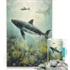JIANGENNF Puzzle per adulti da 1000 pezzi con balene nel mare giocattolo decorativo da parete attività per tutta la famiglia compleanno e Natale 38x52cm