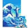 JIANGENNF Puzzle da 1000 pezzi per adulti raffigurante il Cristo Redentore con onde, antistress, decorazione perfetta, con poster e foglio di curiosità abbinati 38x26cm