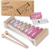 Stoie's 8 piastrelle rosa Sensation C-Key Xylofon tastiera giocattolo per bambini piccoli con bacchette e spartiti