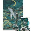 JIANGENNF Puzzle digitale da 1000 pezzi per adolescenti con balena sotto la luna gioco educativo difficile regalo di compleanno regalo di viaggio 38x26cm