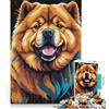 JIANGENNF Puzzle da 1000 pezzi per adulti Chow Chow, gioco rompicapo, attività divertenti da fare a casa, collezione d'artista, belle arti 38x26cm