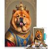 JIANGENNF Puzzle da 1000 pezzi per adulti con il Re dei cani Chow Chow, gioco pratico, divertente antistress, compleanni e occasioni speciali 38x52cm